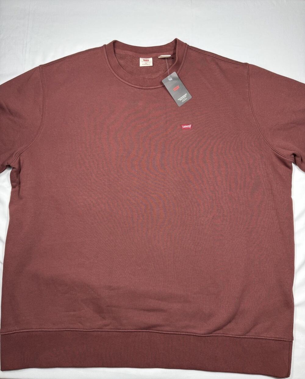 Levi’s Crewneck Sweatshirt XXL Maroon Standard Fit Red Tab Logo NWT